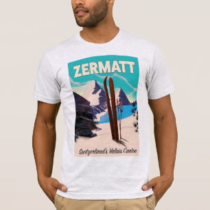 Zermatt Ski vacation poster T-shirt