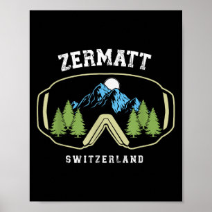 Zermatt Skibril Alpineskiën Zwitserse Alpen Zwitse Poster