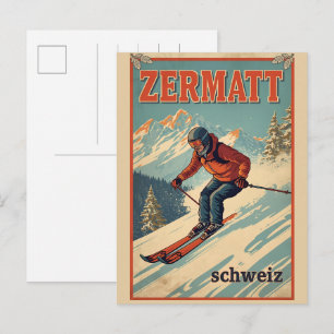 ZERMATT skioord Zwitserland natuur cadeaus Briefkaart