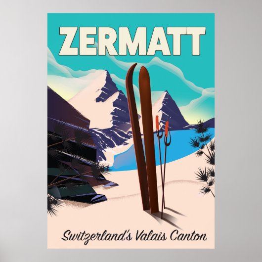 Zermatt Skivakantieposter Poster (Voorkant)