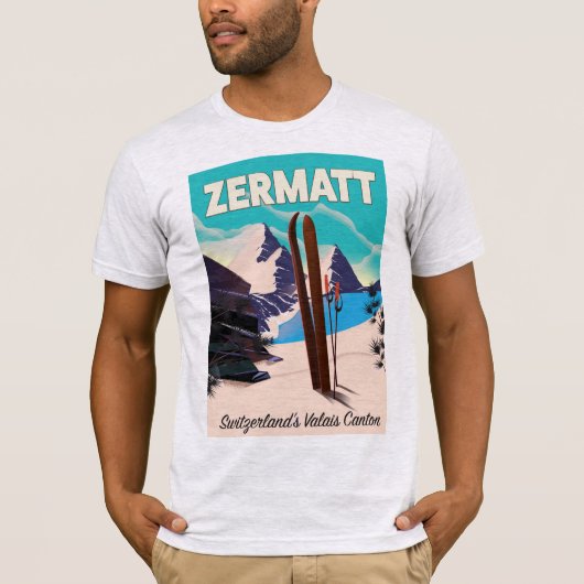 Zermatt Skivakantieposter T-shirt (Voorkant)