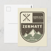 Zermatt Swiss Alps Valais Zwitserland Briefkaart (Voorkant / Achterkant)