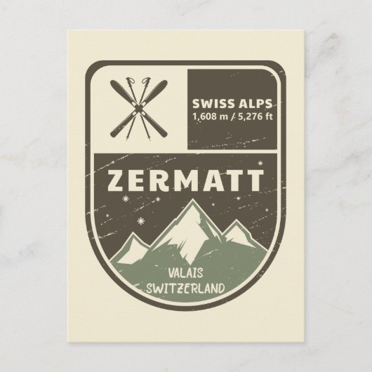 Zermatt Swiss Alps Valais Zwitserland Briefkaart (Voorkant)