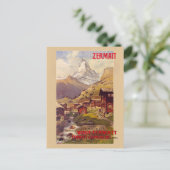 Zermatt Swiss Vintage Poster 1900 Briefkaart (Staand voorkant)
