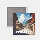 Zermatt Switzerland Matterhorn Magneet (Voorkant / Achterkant)