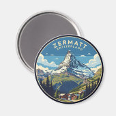 Zermatt Switzerland Matterhorn Magneet (Voorkant / Achterkant)