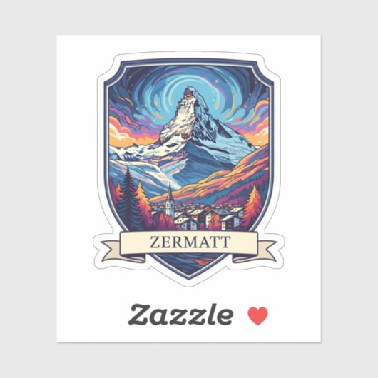 Zermatt Switzerland Matterhorn Sticker (Vel)