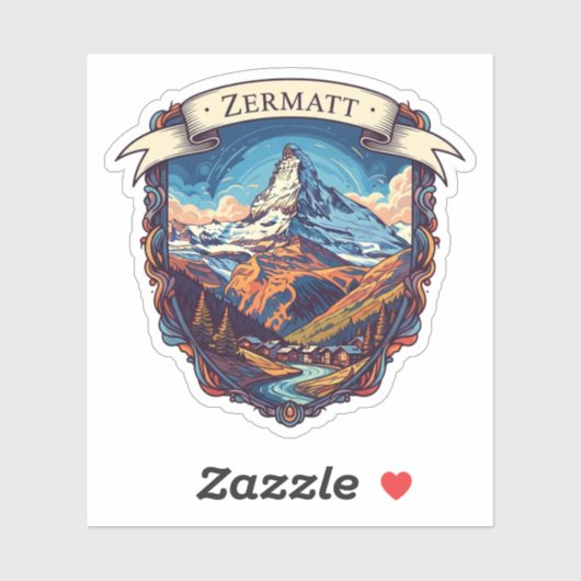 Zermatt Switzerland Matterhorn Sticker (Vel)