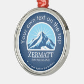 Zermatt Switzerland ski Mountain medal Metalen Ornament (Links)