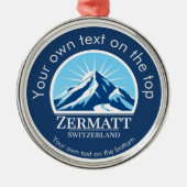 Zermatt Switzerland ski Mountain medal Metalen Ornament (Voorkant)
