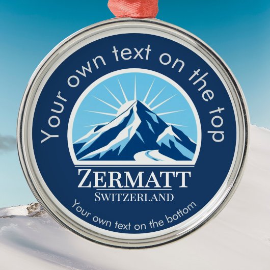 Zermatt Switzerland ski Mountain medal Metalen Ornament