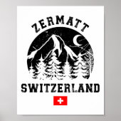 Zermatt Switzerland Ski Resort Alps Alpine Skiing  Poster (Voorkant)