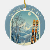 Zermatt Switzerland ski souvenir  Keramisch Ornament (Voorkant)