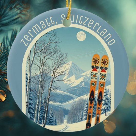 Zermatt Switzerland ski souvenir  Keramisch Ornament