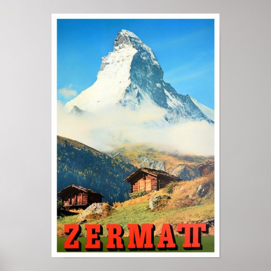 Zermatt Switzerland vintage travel Poster (Voorkant)