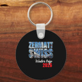 Zermatt Switzerland Winter Trip 2026 Alps Ski Swis Sleutelhanger (Voorkant)