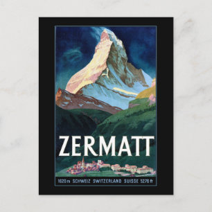 Zermatt Swiwitserland Matterhorn Travel Briefkaart