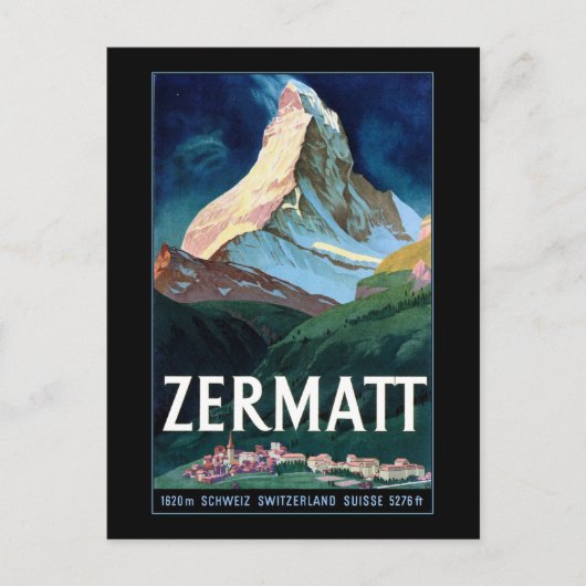  Zermatt Swiwitserland Matterhorn Travel Briefkaart (Voorkant)
