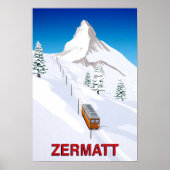 Zermatt Swizwitserse skitrein Poster (Voorkant)