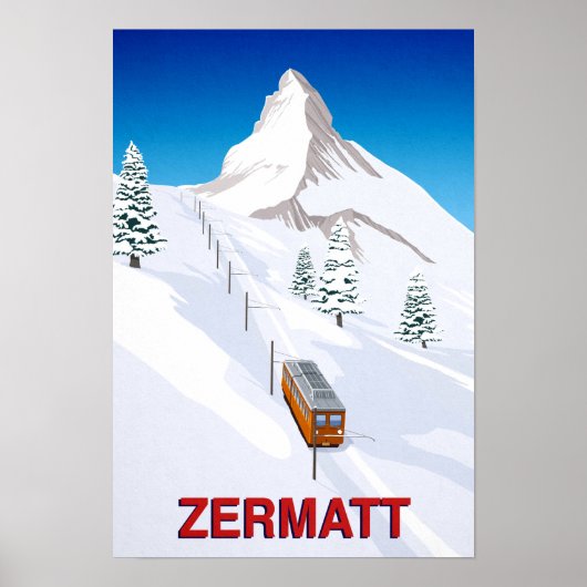 Zermatt Swizwitserse skitrein Poster (Voorkant)