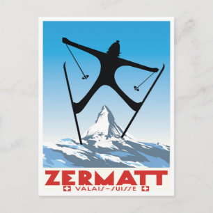 Zermatt,Valais,Suisse,Ski Briefkaart