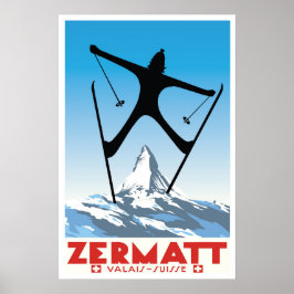 Zermatt,Valais,Suisse,Ski Poster