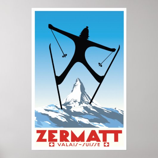 Zermatt,Valais,Suisse,Ski Poster (Voorkant)
