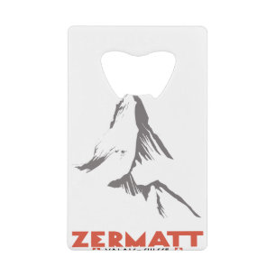 Zermatt, Valais, Zwitserland Creditkaart Flessenopener