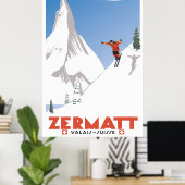 Zermatt, Valais, Zwitserland, Ski Poster (Thuiskantoor)