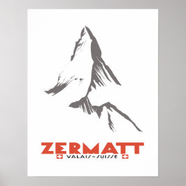 Zermatt, Valais, Zwitserland, Ski Poster
