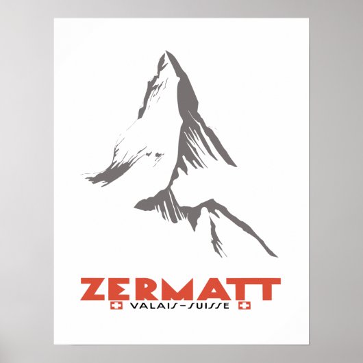 Zermatt, Valais, Zwitserland, Ski Poster (Voorkant)
