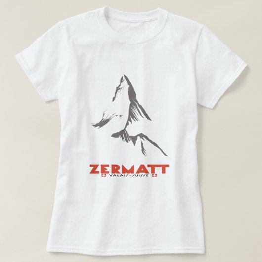 Zermatt, Valais, Zwitserland T-shirt (Design voorkant)