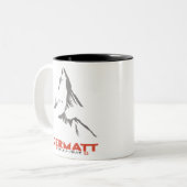 Zermatt, Valais, Zwitserland Tweekleurige Koffiemok (Voorkant links)