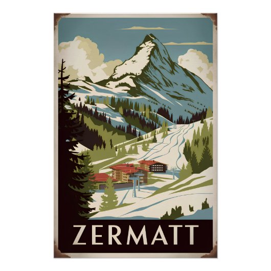 Zermatt vintage perfect poster (Voorkant)