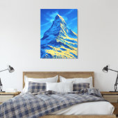Zermatt Vintage Travel Art Canvas Afdruk (Insitu (Slaapkamer))