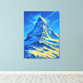 Zermatt Vintage Travel Art Canvas Afdruk (Insitu (Houten vloer))