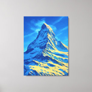 Zermatt Vintage Travel Art Canvas Afdruk