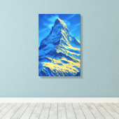 Zermatt Vintage Travel Canvas Afdruk (Insitu (Houten vloer))