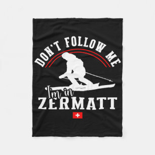 Zermatt volg me niet Alpineskiën Zwitserse Alpen S Fleece Deken