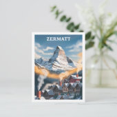 Zermatt Zwitserland Beroemde Reisplaats Briefkaart (Staand voorkant)
