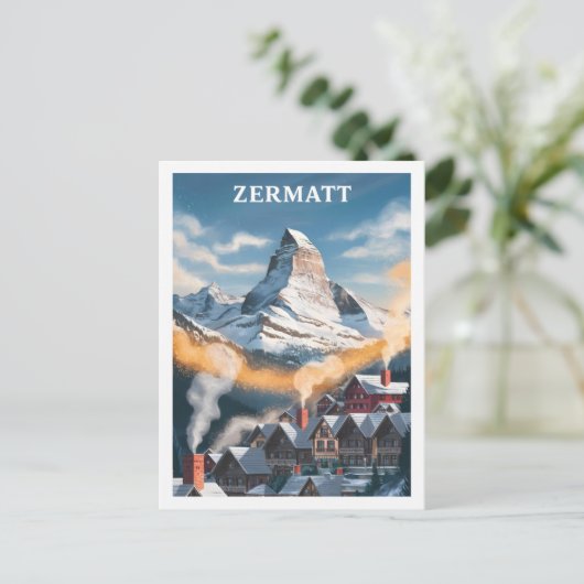 Zermatt Zwitserland Beroemde Reisplaats Briefkaart (Staand voorkant)