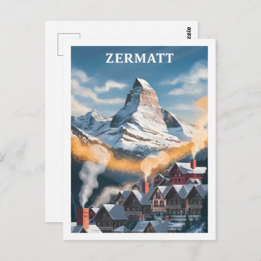 Zermatt Zwitserland Beroemde Reisplaats Briefkaart (Voorkant / Achterkant)