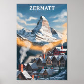 Zermatt Zwitserland Beroemde Reisplaats Poster (Voorkant)