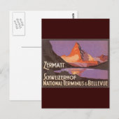 Zermatt Zwitserland Briefkaart (Voorkant / Achterkant)