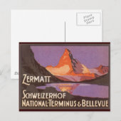 Zermatt Zwitserland Briefkaart (Voorkant / Achterkant)