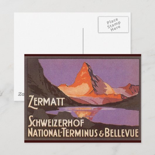 Zermatt Zwitserland Briefkaart (Voorkant / Achterkant)