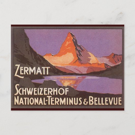 Zermatt Zwitserland Briefkaart (Voorkant)