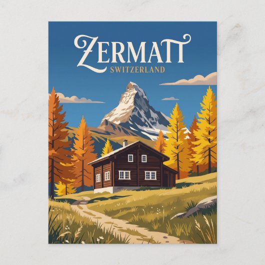 Zermatt Zwitserland Briefkaart (Voorkant)