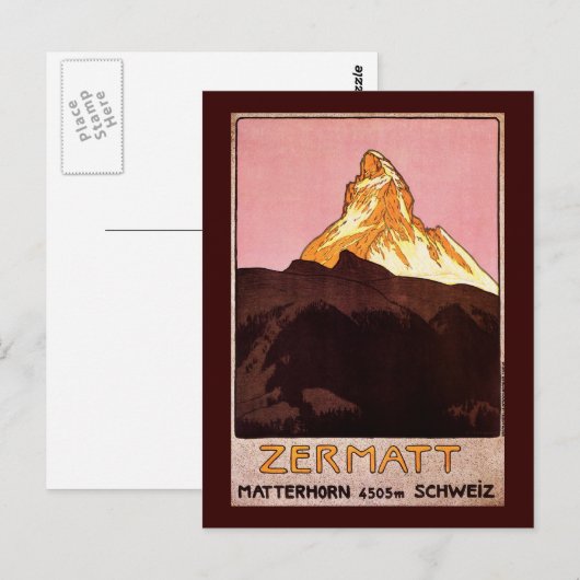 Zermatt Zwitserland Briefkaart (Voorkant / Achterkant)