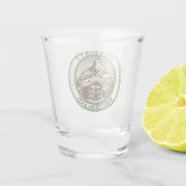 Zermatt Zwitserland Illustratie Reizen Art Badge Shot Glas (Achterkant)